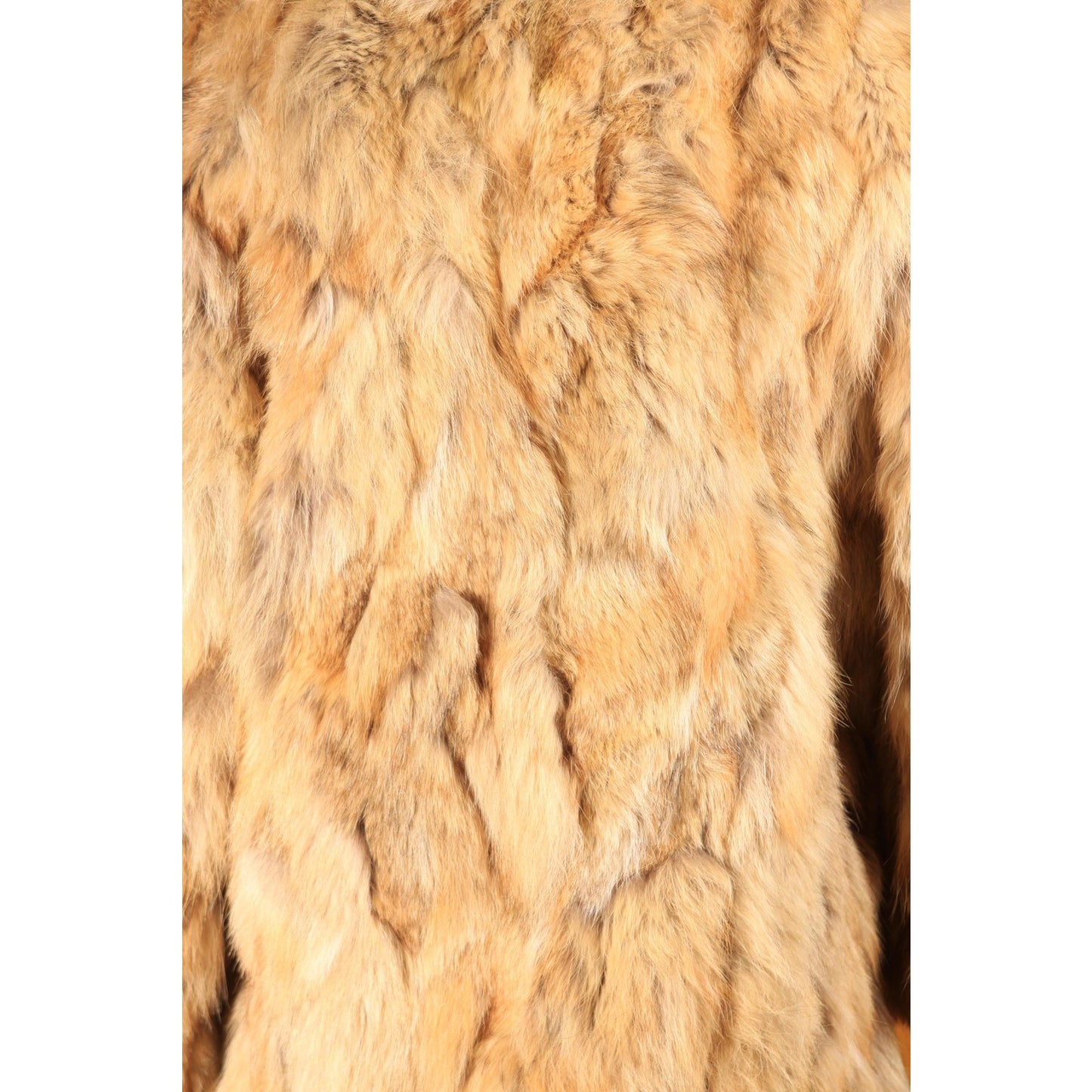 1970s Brown and Tan Patchwork Coyote Fur Coat by Furrocious -M