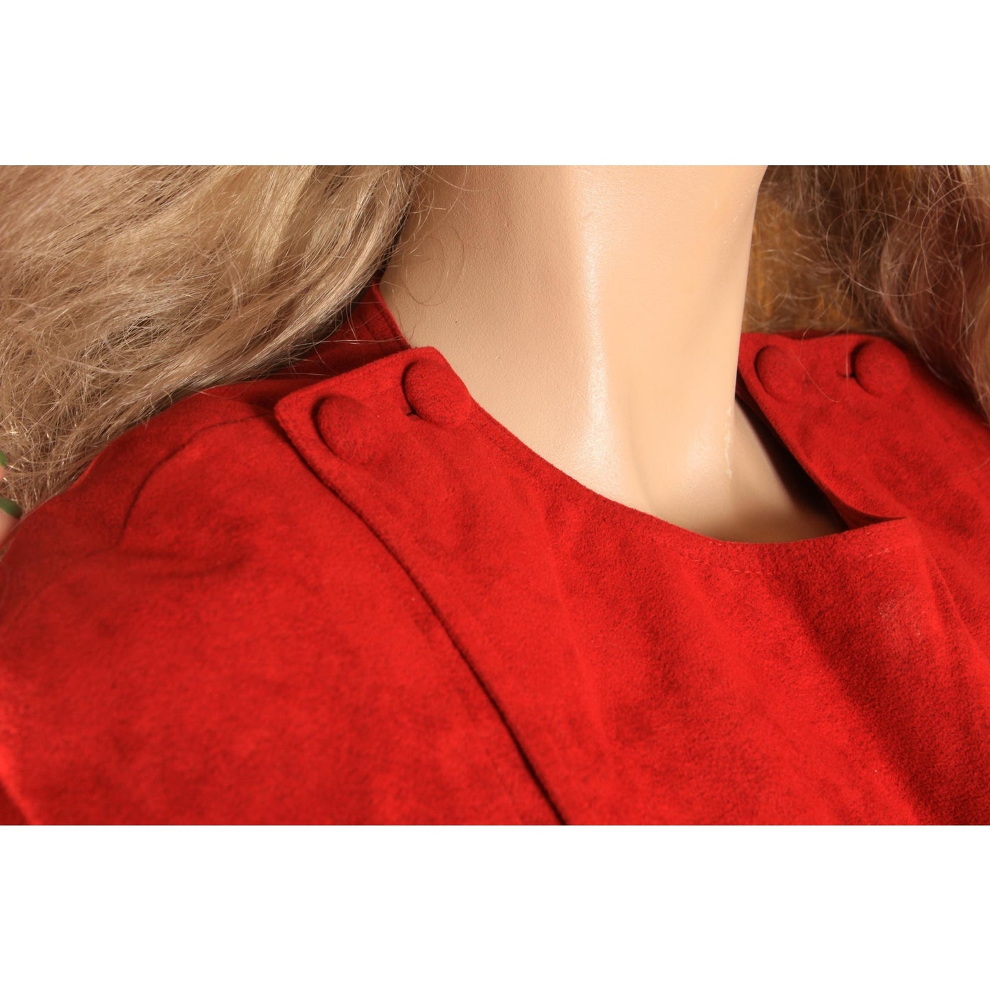 1970s Dark Red Microsuede Belted Cape with Matching Skirt Two Piece Outfit Skirt Suit -XL