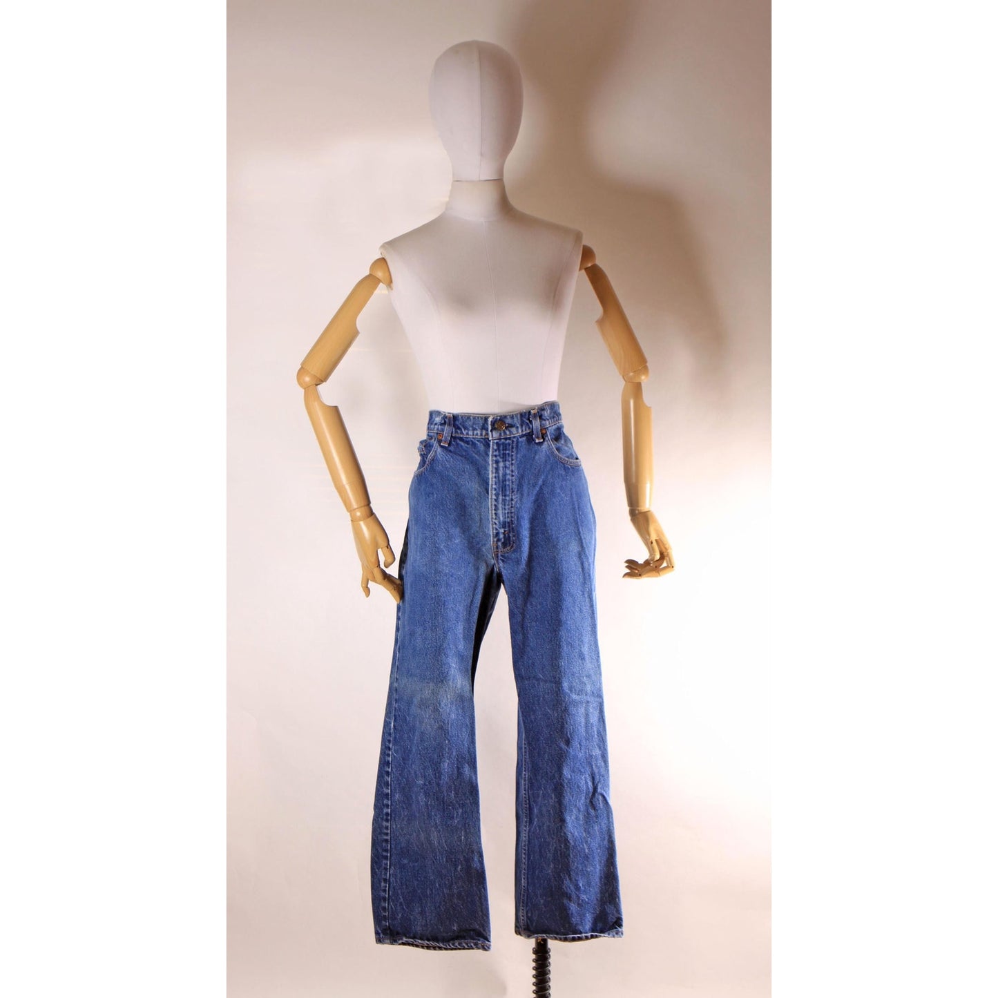 1980s Blue Denim 517 Mens Red Tab Jeans by Levi's - 36x29