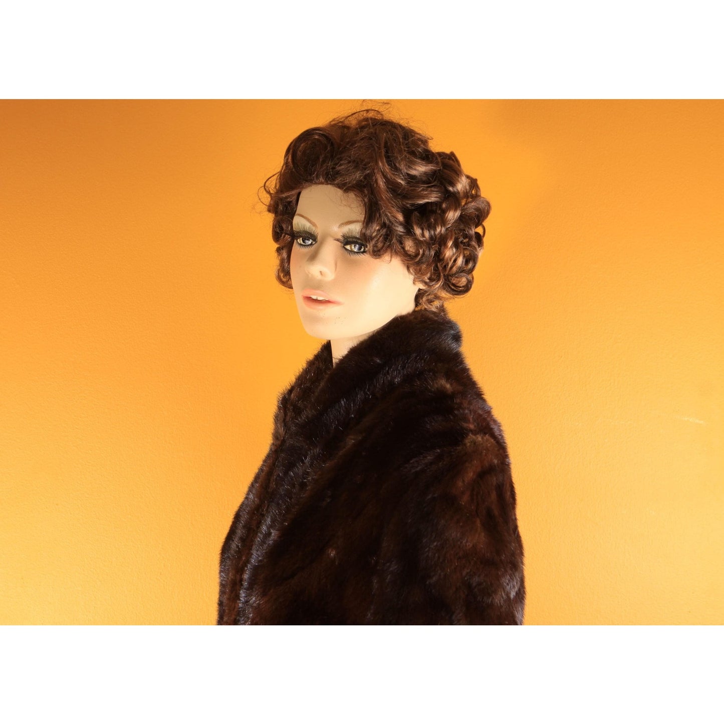 1940s Dark Brown Mink Long Sleeve Fur Coat by Marshall Fields