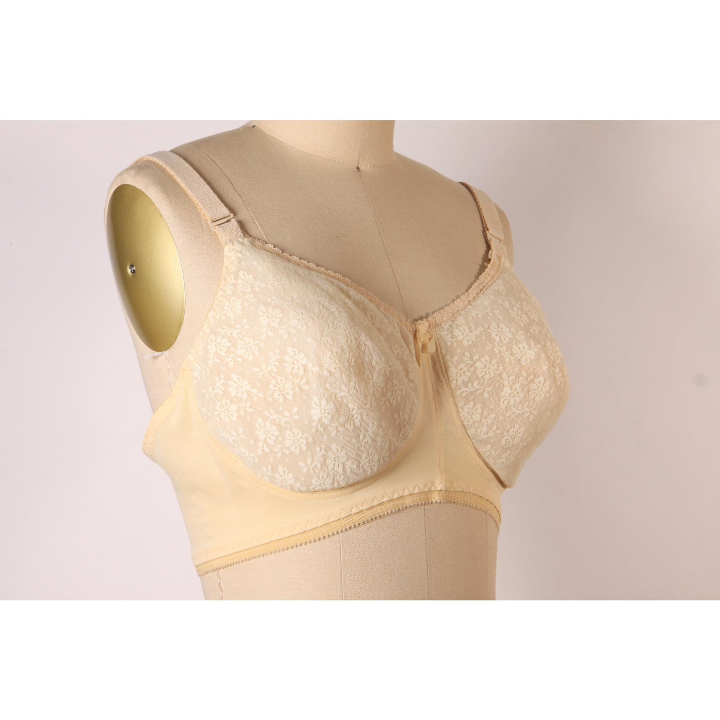 1970s Beige Skin Tone Floral Lace Inflatable Bra by Fredericks of Hollywood-38C
