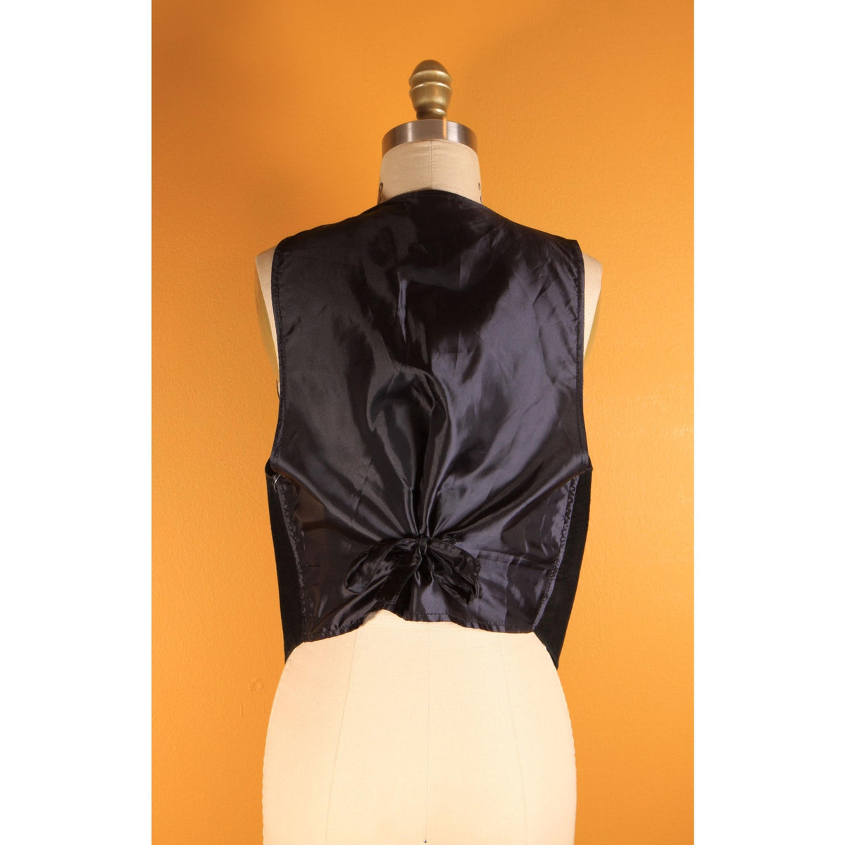 1980s 1990s Black Suede Leather Embroidered Mickey Mouse Vest by Mickey Unlimited -S/M