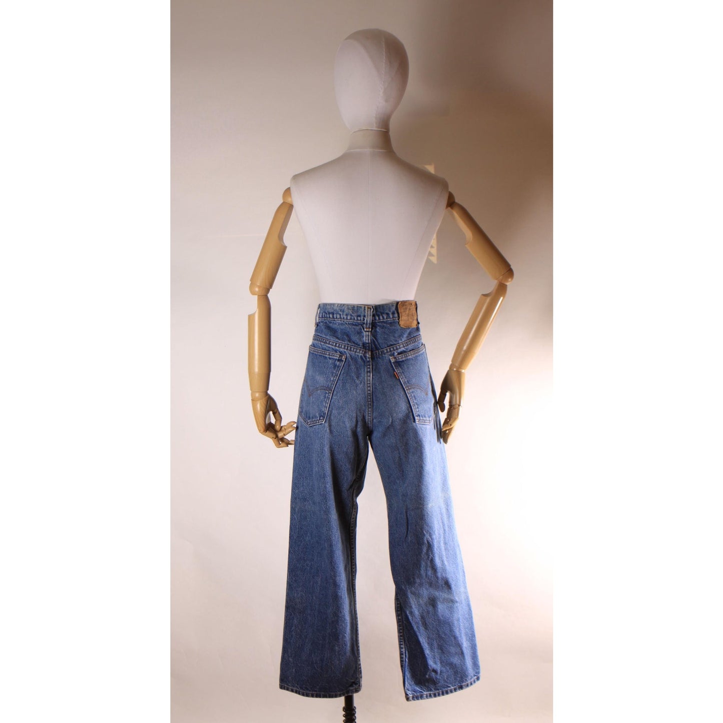 1970s 1980s Blue Denim 517 Mens Orange Tab Jeans by Levi's - 36x29
