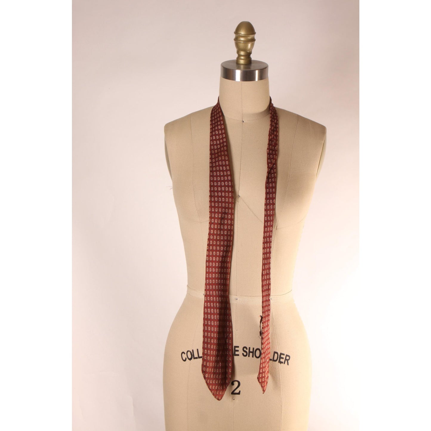 1950s Brown and Yellow Geometric Print Necktie Tie by Boyd's