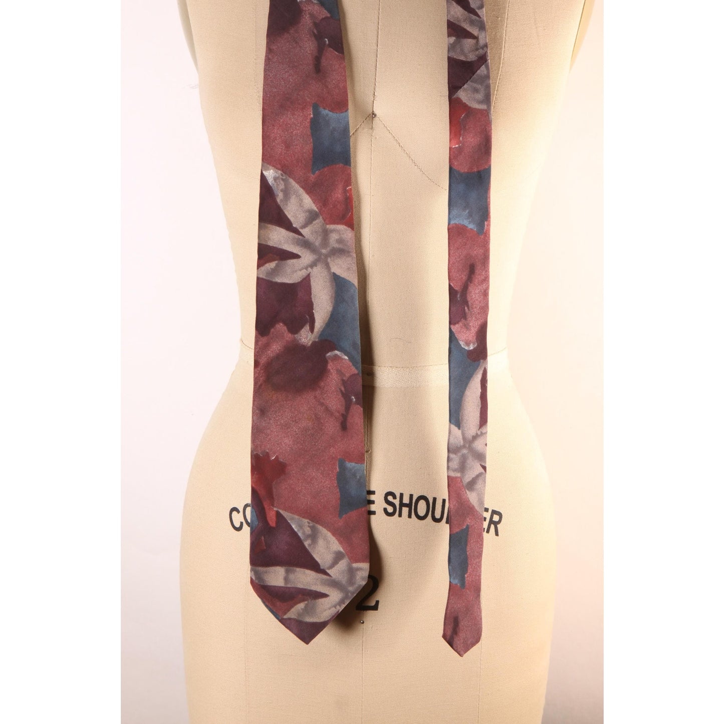 1980s Purple, Pink and Blue Floral Necktie Tie by Mario Valentino