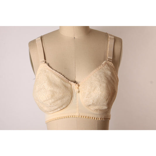 1970s Beige Skin Tone Floral Lace Inflatable Bra by Fredericks of Hollywood-36C