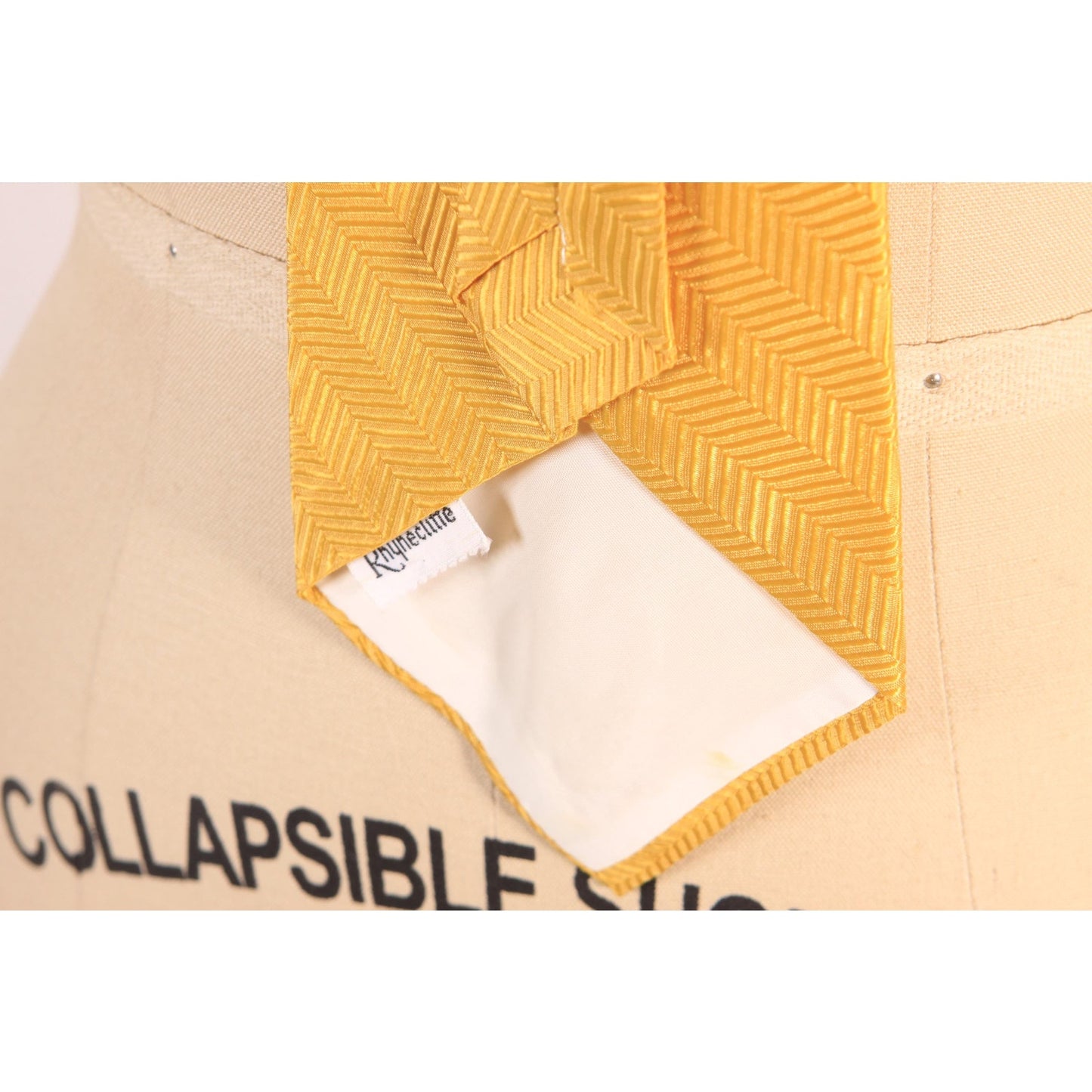 1960s Yellow Clip On Necktie Tie by Rhynecliffe