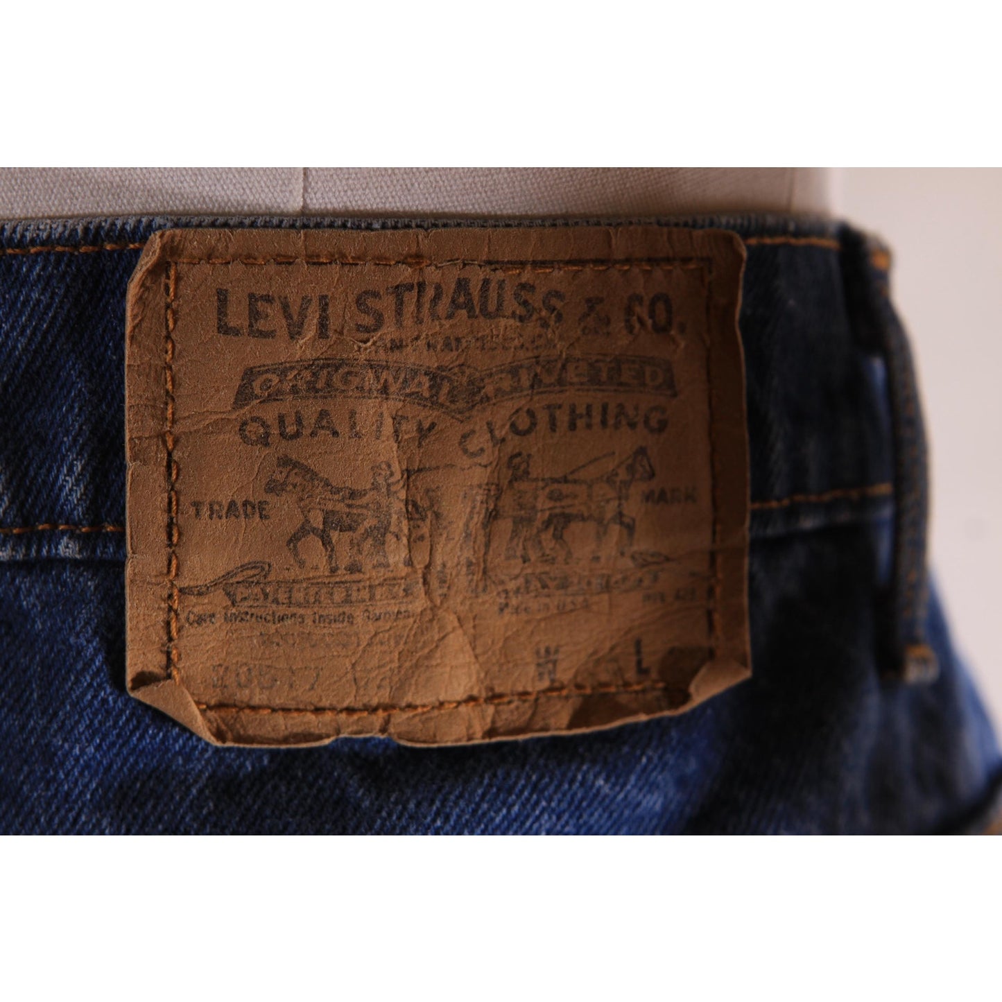 1970s 1980s Blue Denim 517 Mens Orange Tab Jeans by Levi's - 36x29