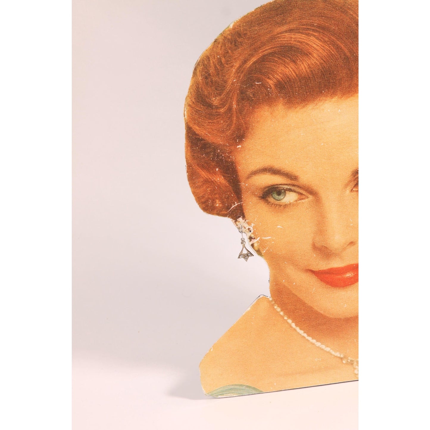 1950s Silver Tone Metal Half Star Shape Rhinestone Screw Back Earrings