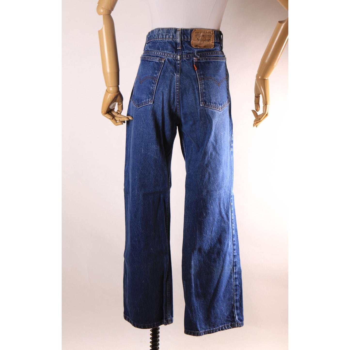 1980s Blue Denim 517 Mens Orange Tab Jeans by Levi's - 36x29