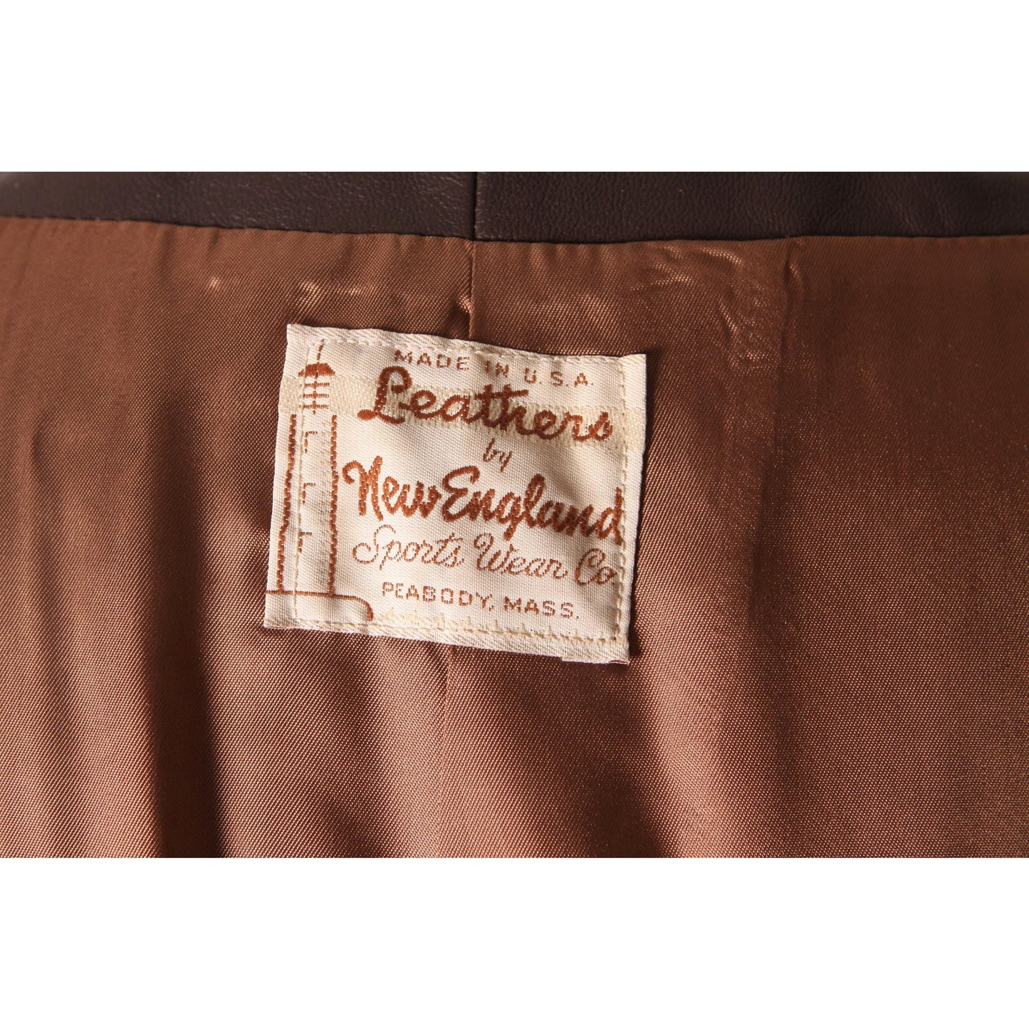 Deadstock Late 1970s Early 1980s Brown Leather Jacket with Matching Skirt Two Piece Skirt Suit by New England Sportswear -M-L