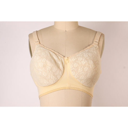 1970s Beige Skin Tone Floral Lace Inflatable Bra by Fredericks of Hollywood-38C