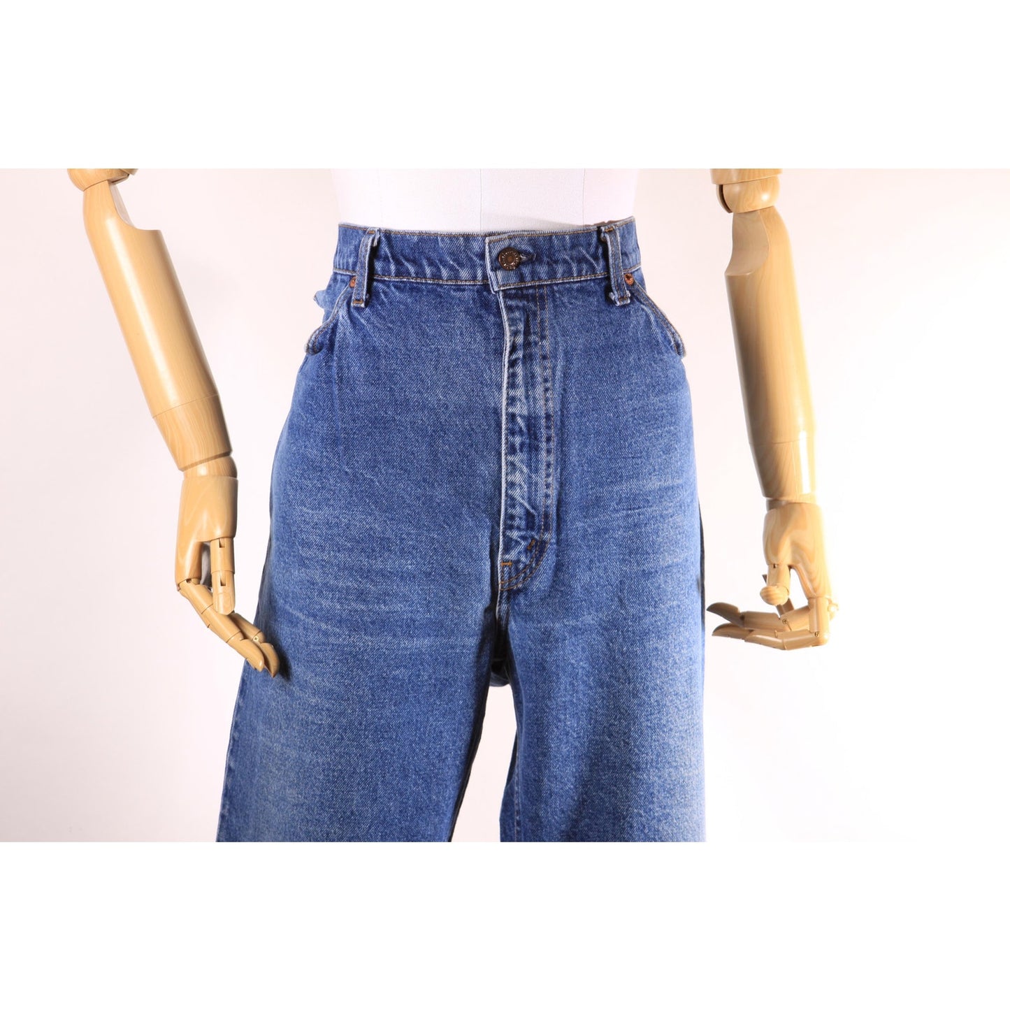 1970s 1980s Blue Denim Orange Tab 517 Jeans by Levi's -42x32