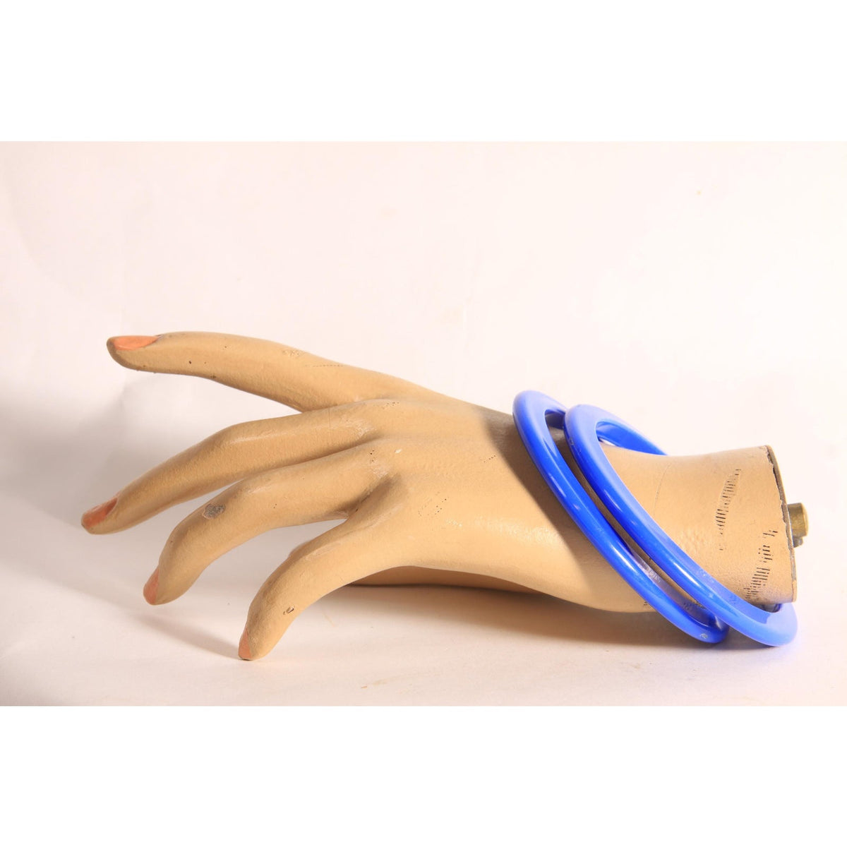1980s Blue Costume Jewelry Plastic Thin Bangle Bracelet