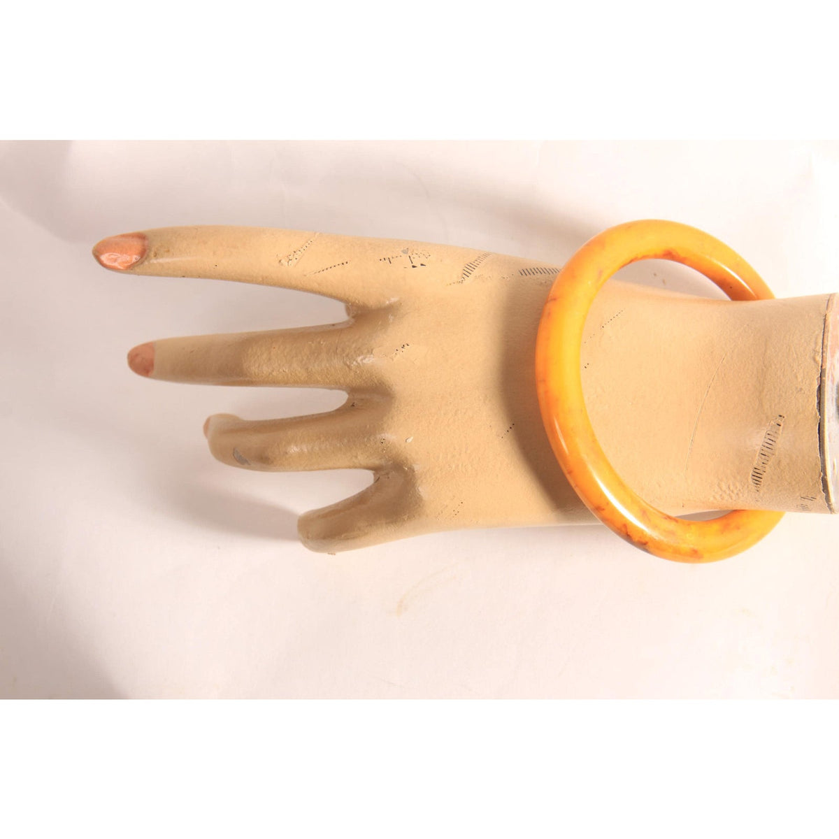 1940s 1950s Butterscotch Swirl Yellow and Brown Bakelite Bangle Bracelet