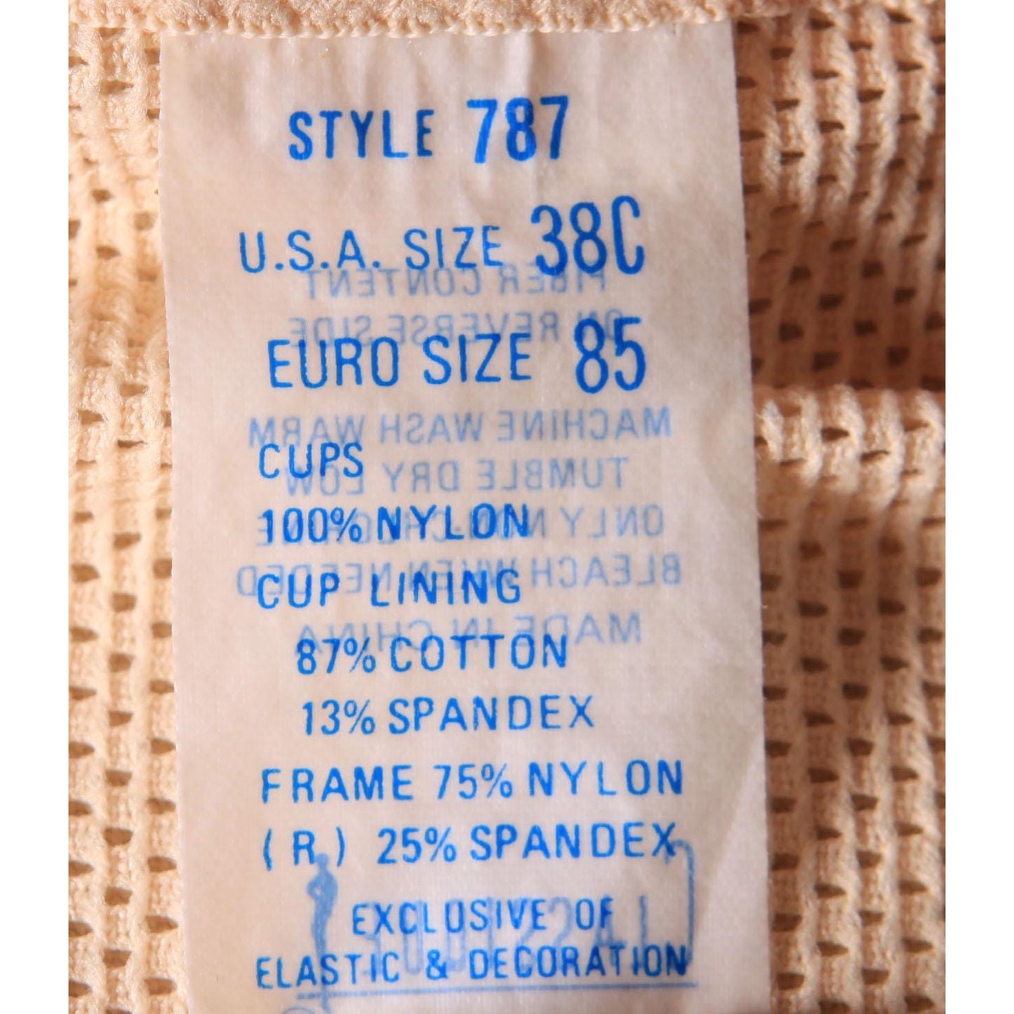 1980s Beige Skin Tone Front Clasp Halter Top Bra by Classique-38C and 40C