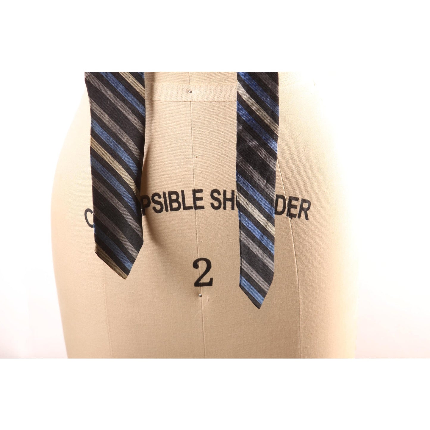 1950s Blue, Black and Gray Striped Necktie Tie by Regal