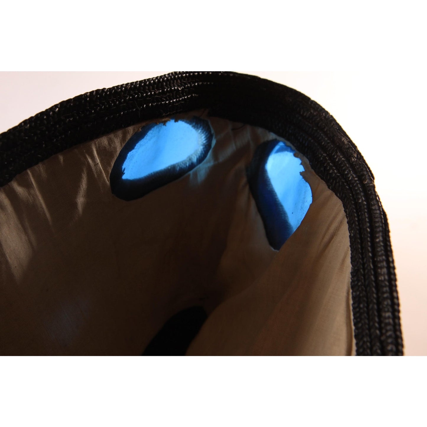 1950s Navy Blue and Cream Blue Lens Novelty Sunglasses Straw Bucket Sun Hat