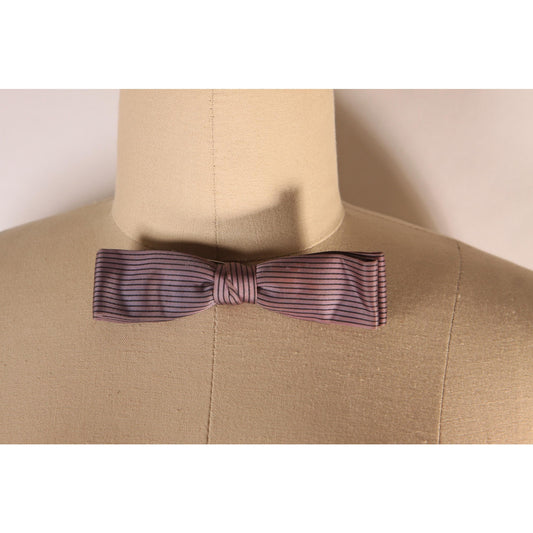 1950s 1960s Purple Gray and Black Striped Necktie Tie Bowtie