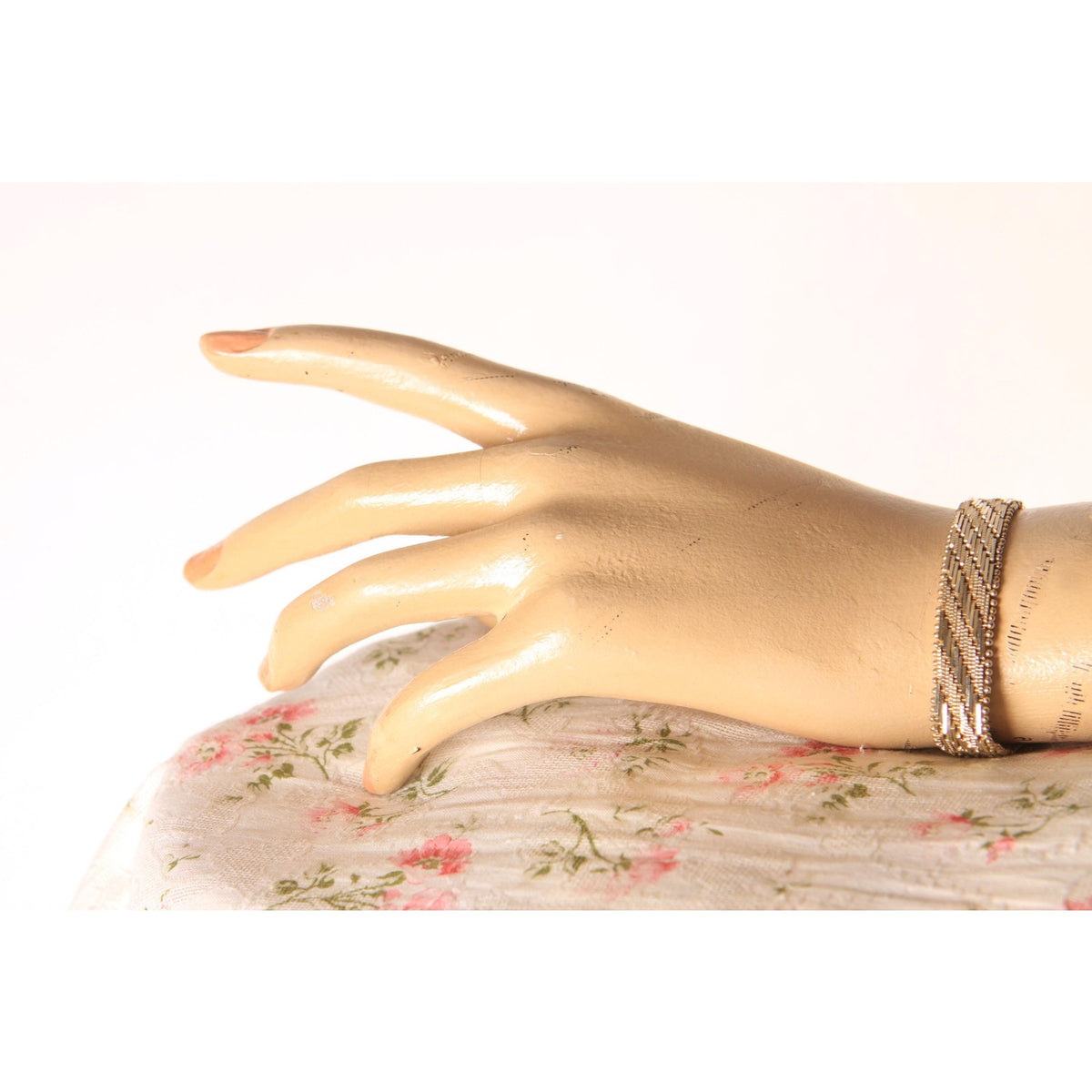1970s Silver Tone and Light Gold Tone Metal Chain Bracelet
