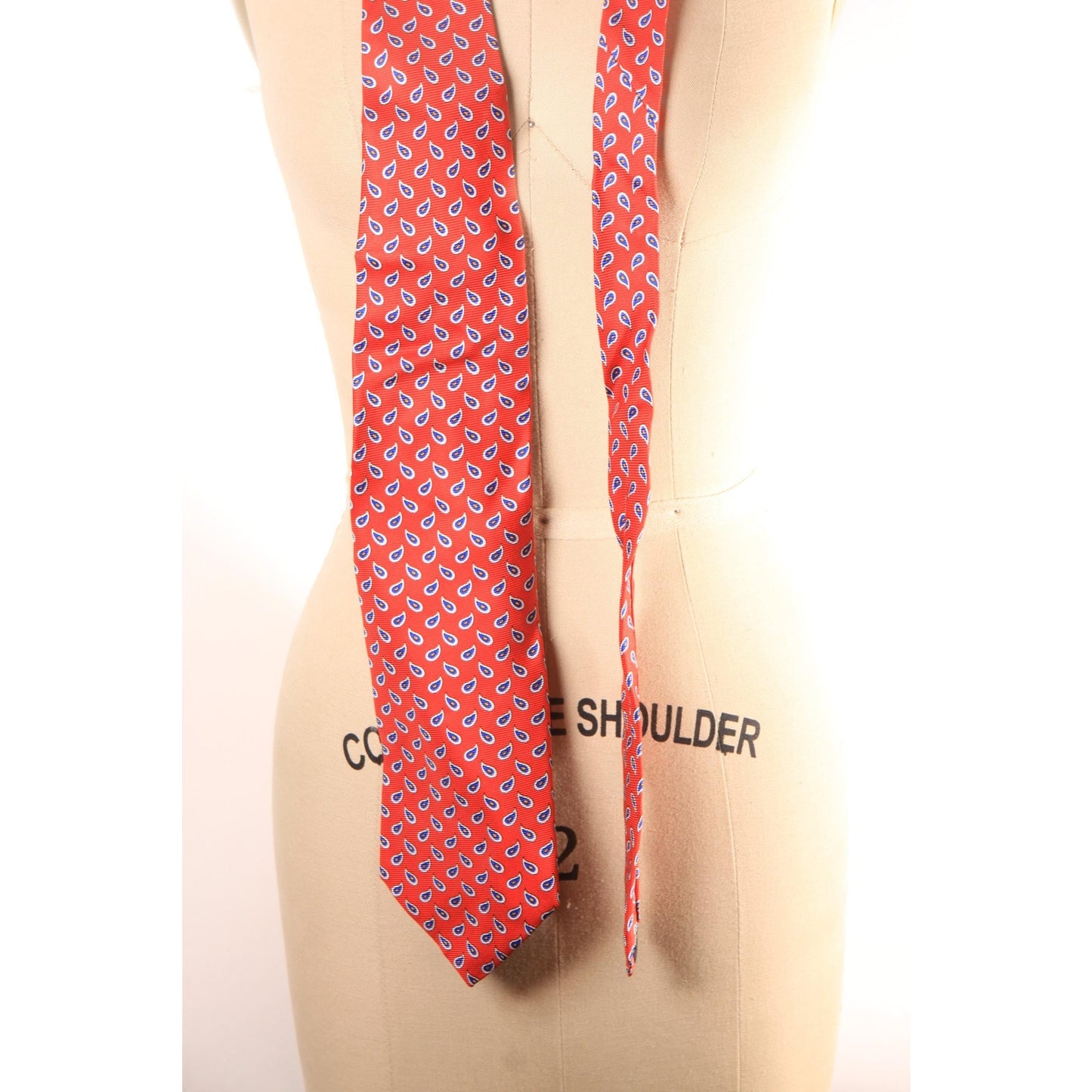 1990s Red, White and Blue Paisley Necktie Tie by Rooster