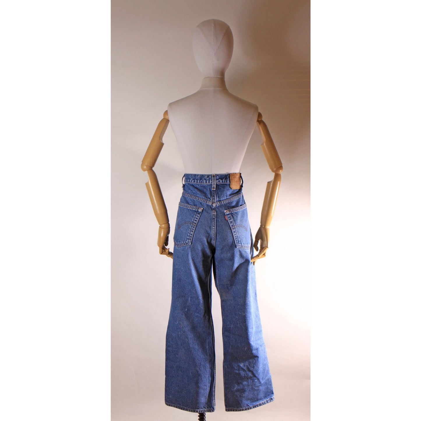 1990s Blue Denim Red Tab 517 Boot Cut Mens Jeans by Levi's- 38x30