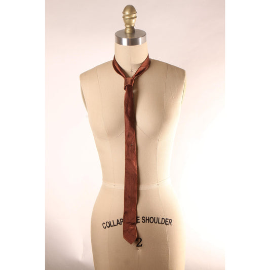 1950s Brown, Cream and Blue Mid Century Skinny Necktie Tie by Anthony's