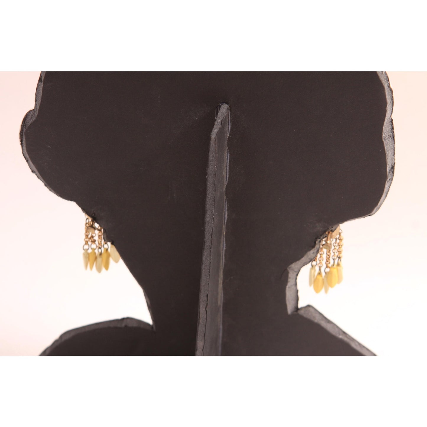 1960s Cream and Yellow Plastic Dangle Screw Back Earrings
