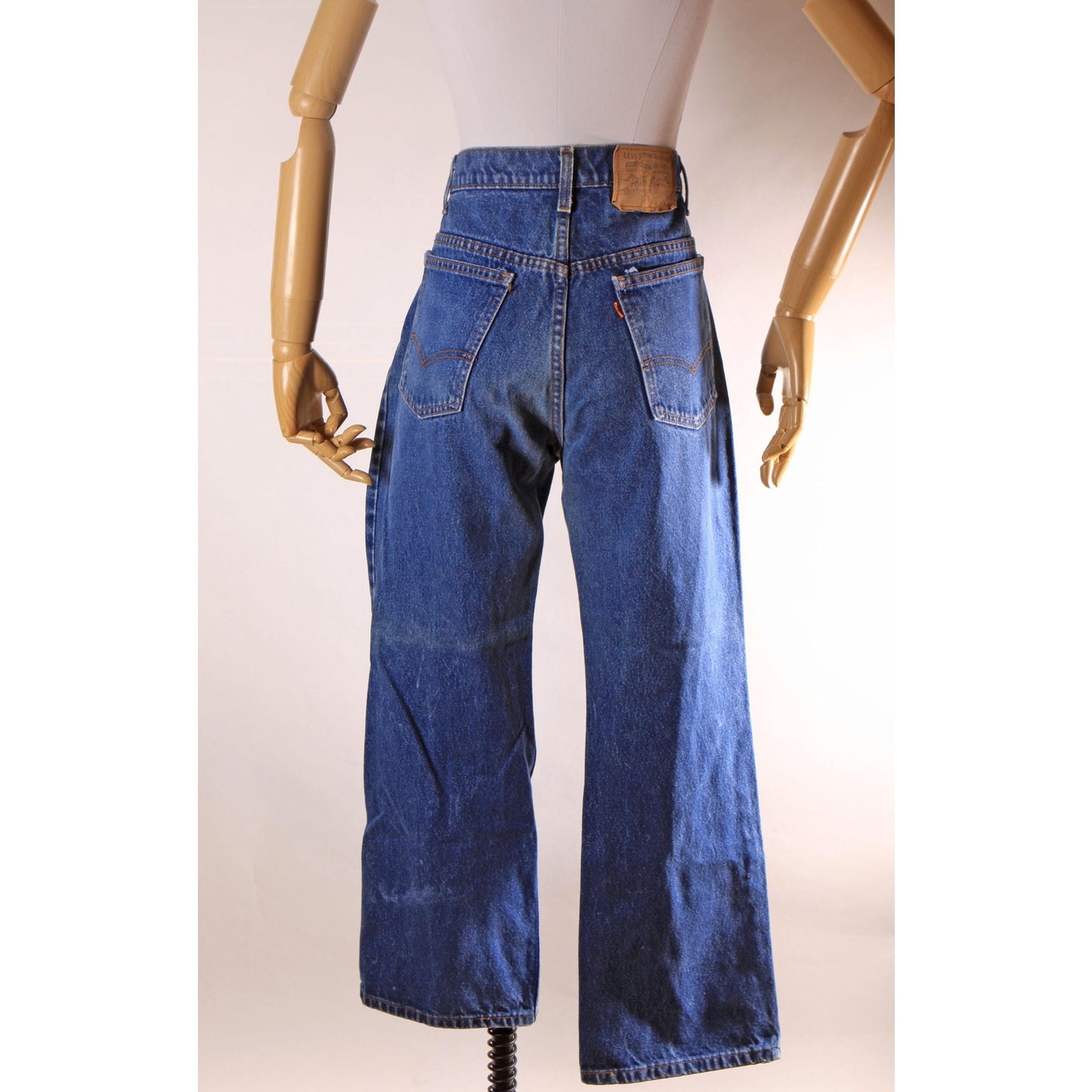 1970s 1980s Blue Denim 517 Mens Orange Tab Jeans by Levi's - 36x29