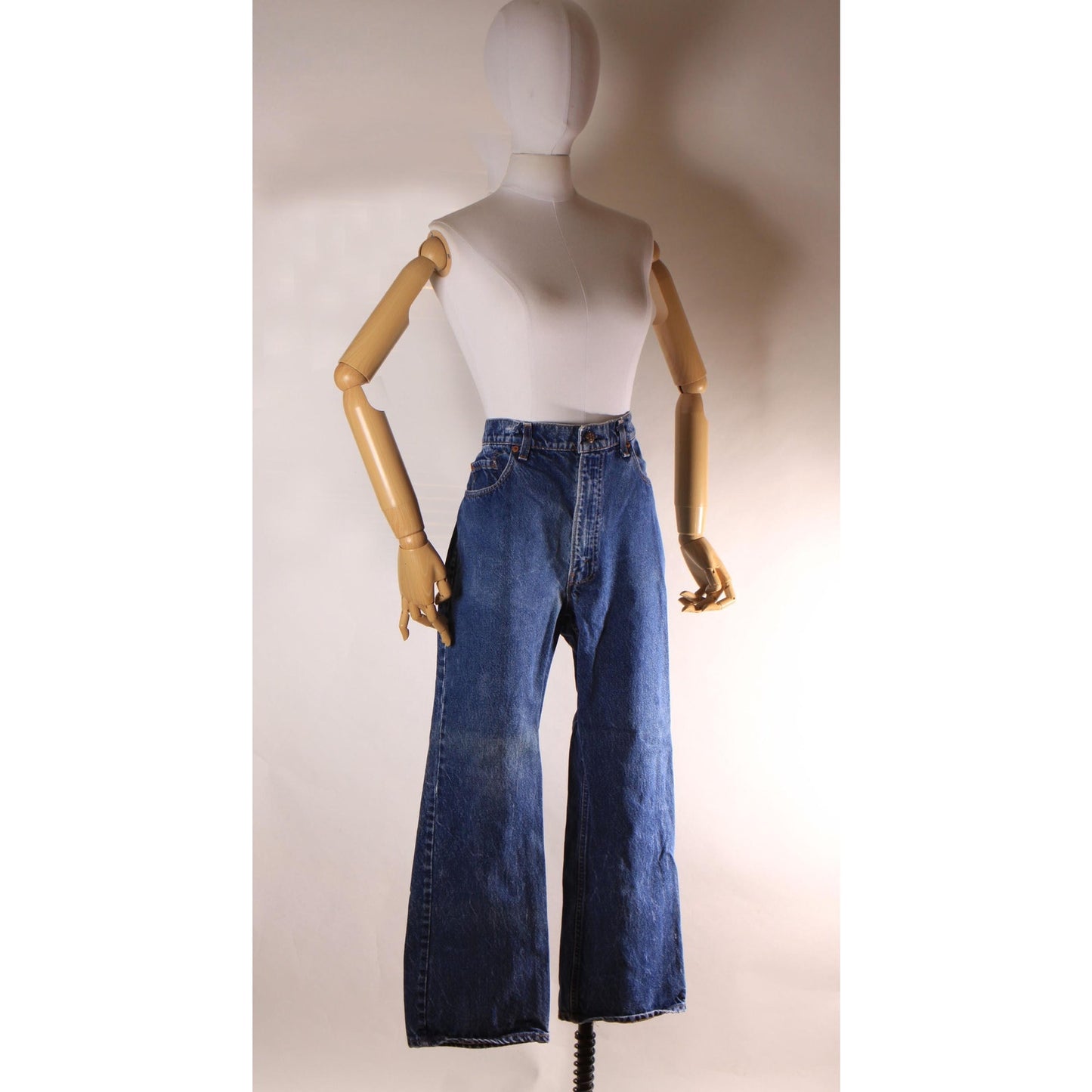 1980s Blue Denim 517 Mens Red Tab Jeans by Levi's - 36x29