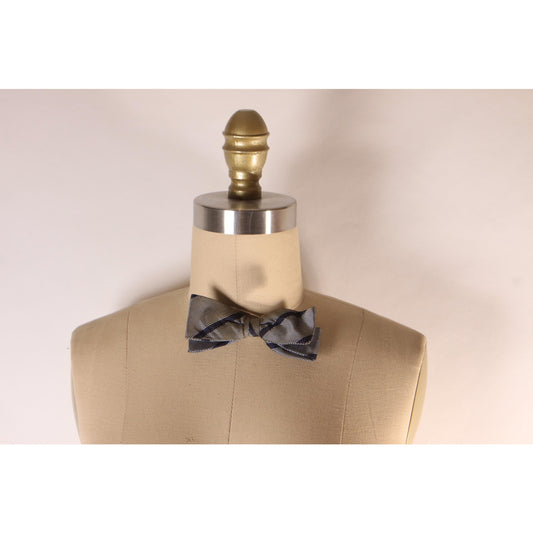 1950s 1960s Navy Blue Striped Tie Bowtie