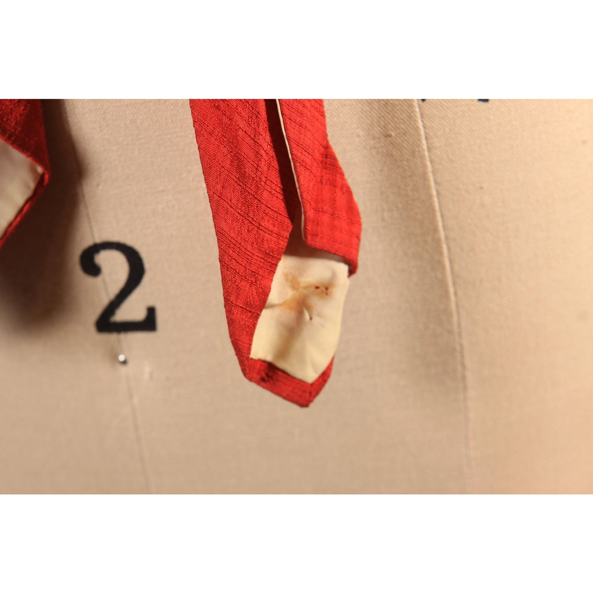 1950s Red Striped Textured Necktie Tie by V. Galet Originals California