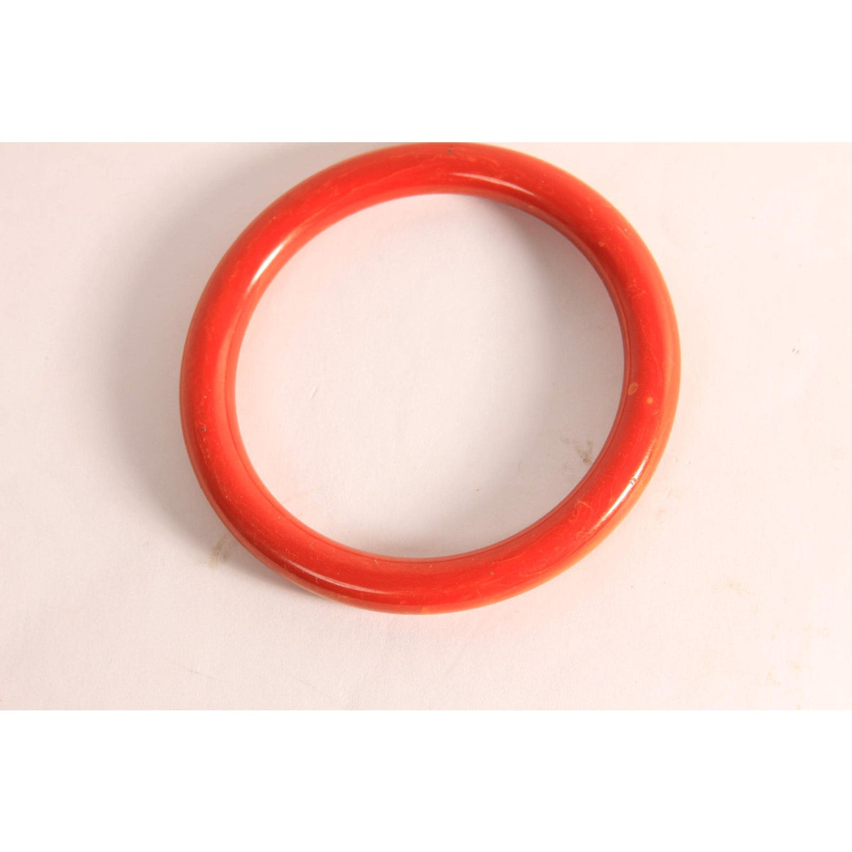 1940s 1950s Tomato Soup Red and Yellow Swirl End of Day Bakelite Bangle Bracelet