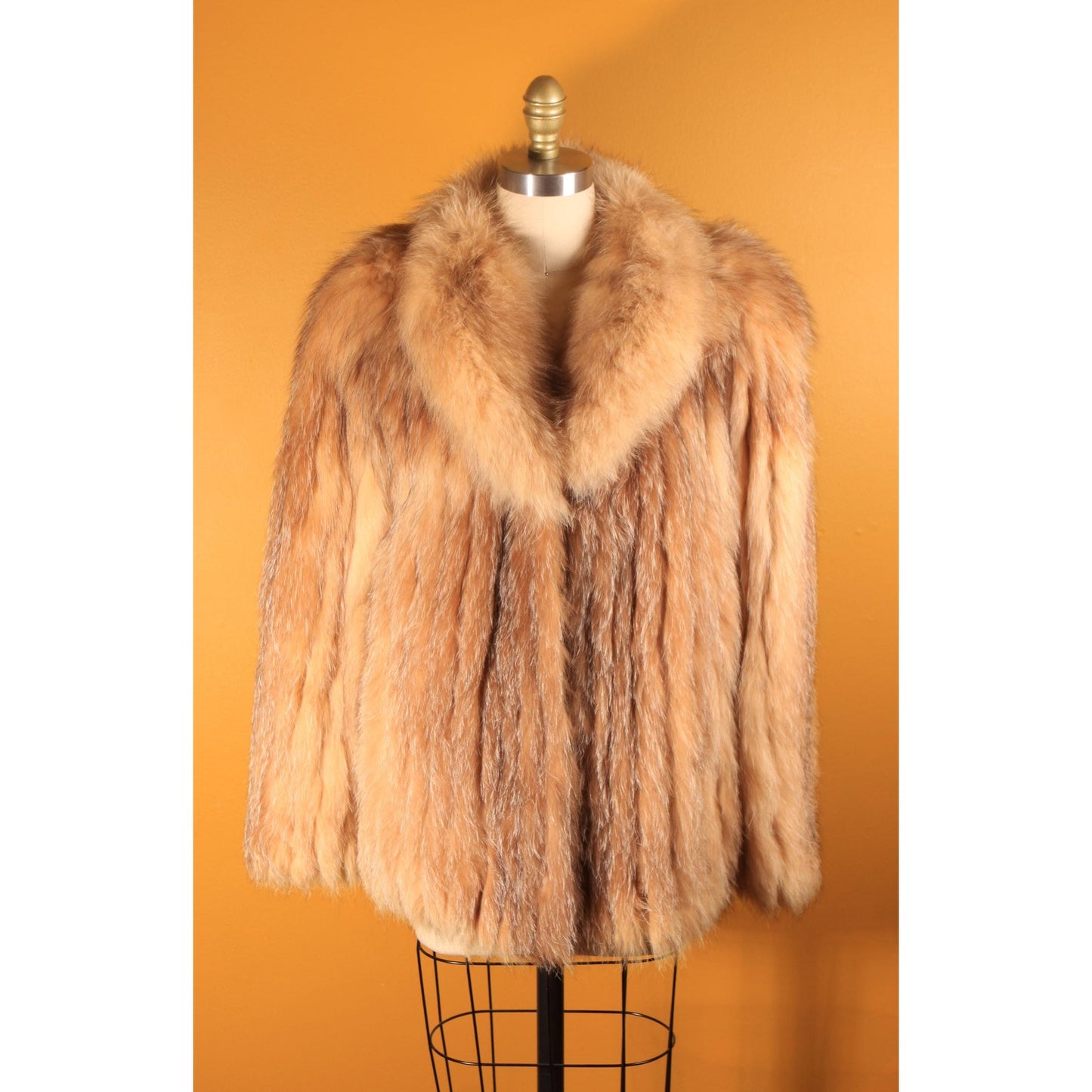 1970s Brown Fox Fur Long Sleeve Coat by Saga Fox Fur for PD Furs -L