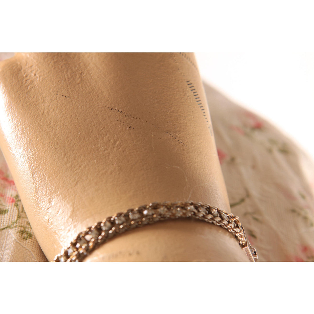 1950s 1960s Silver Tone Metal Rhinestone Chain Costume Jewelry Bracelet