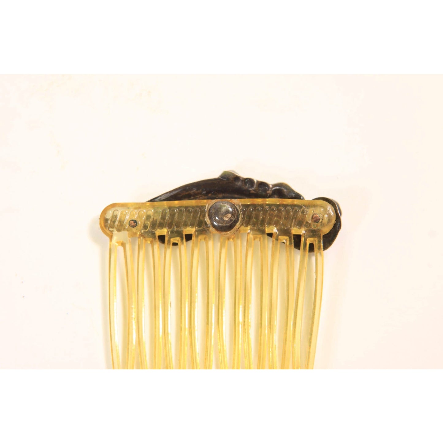 1930s 1940s Silver and Purple Stone Single Hair Comb
