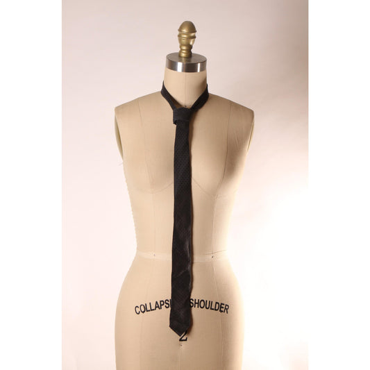 1960s Black Polka Dot Skinny Necktie Tie