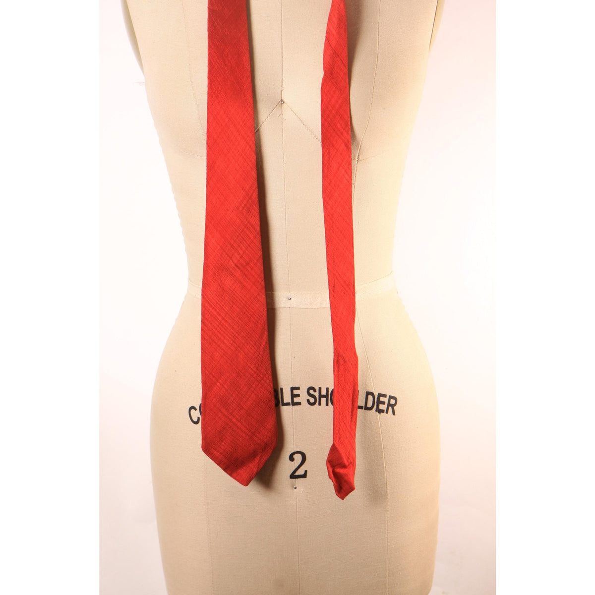 1950s Red Striped Textured Necktie Tie by V. Galet Originals California