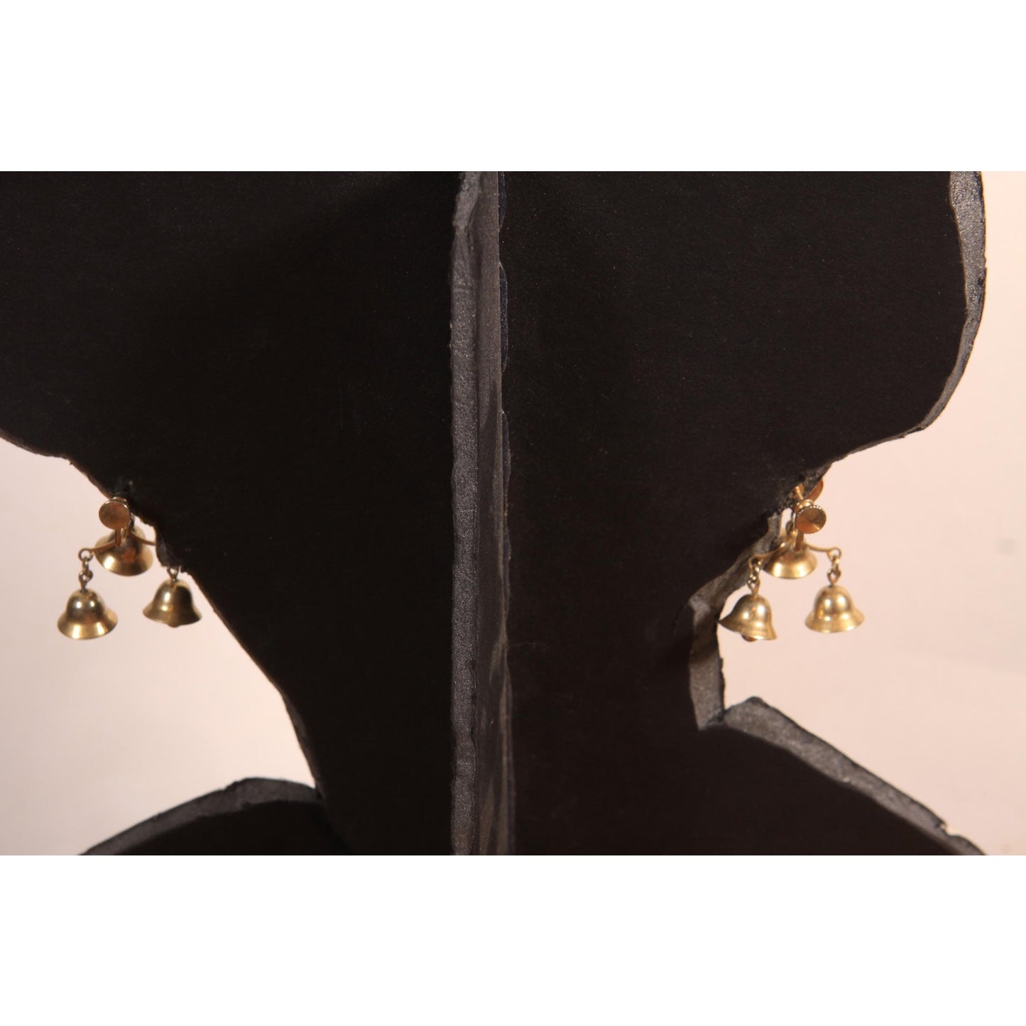 1950s Silver Tone Metal Novelty Wedding Bridal Bells Dangle Screw Back Earrings