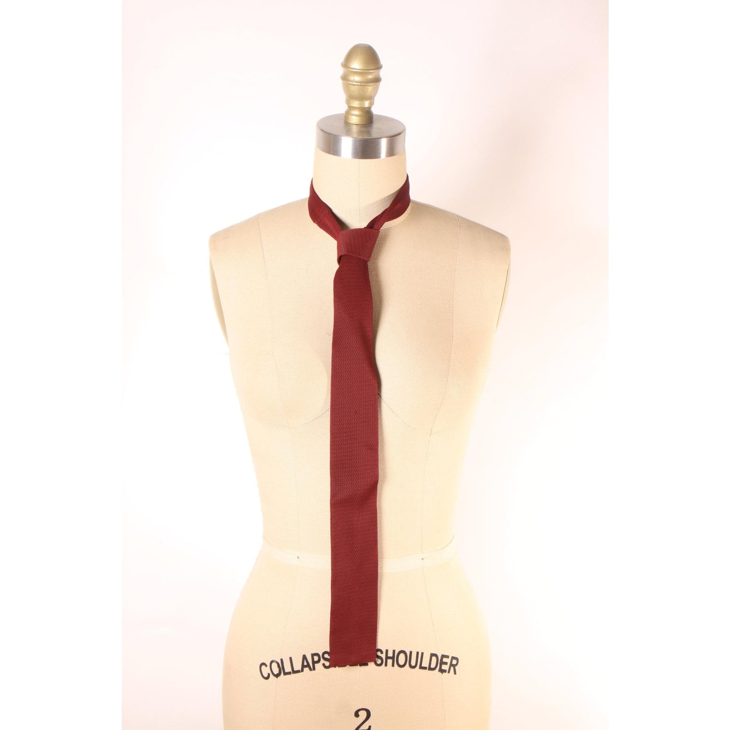 1950s Dark Red Square Bottom Necktie Tie by Cavalier