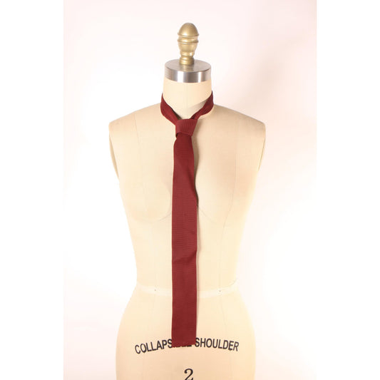 1950s Dark Red Square Bottom Necktie Tie by Cavalier