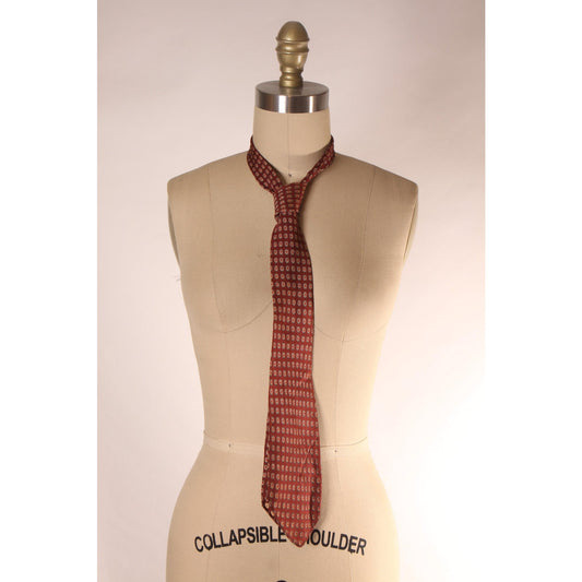 1950s Brown and Yellow Geometric Print Necktie Tie by Boyd's