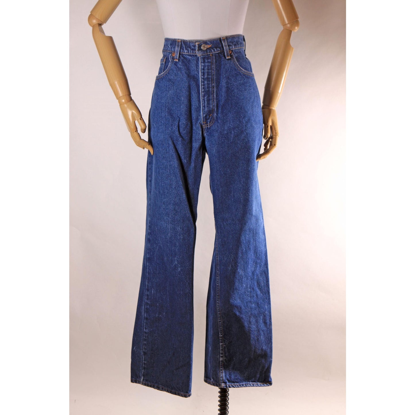 1990s Blue Denim Red Tab 517 Boot Cut Mens Jeans by Levi's- 38x32