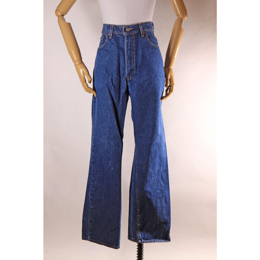 1990s Blue Denim Red Tab 517 Boot Cut Mens Jeans by Levi's- 38x32