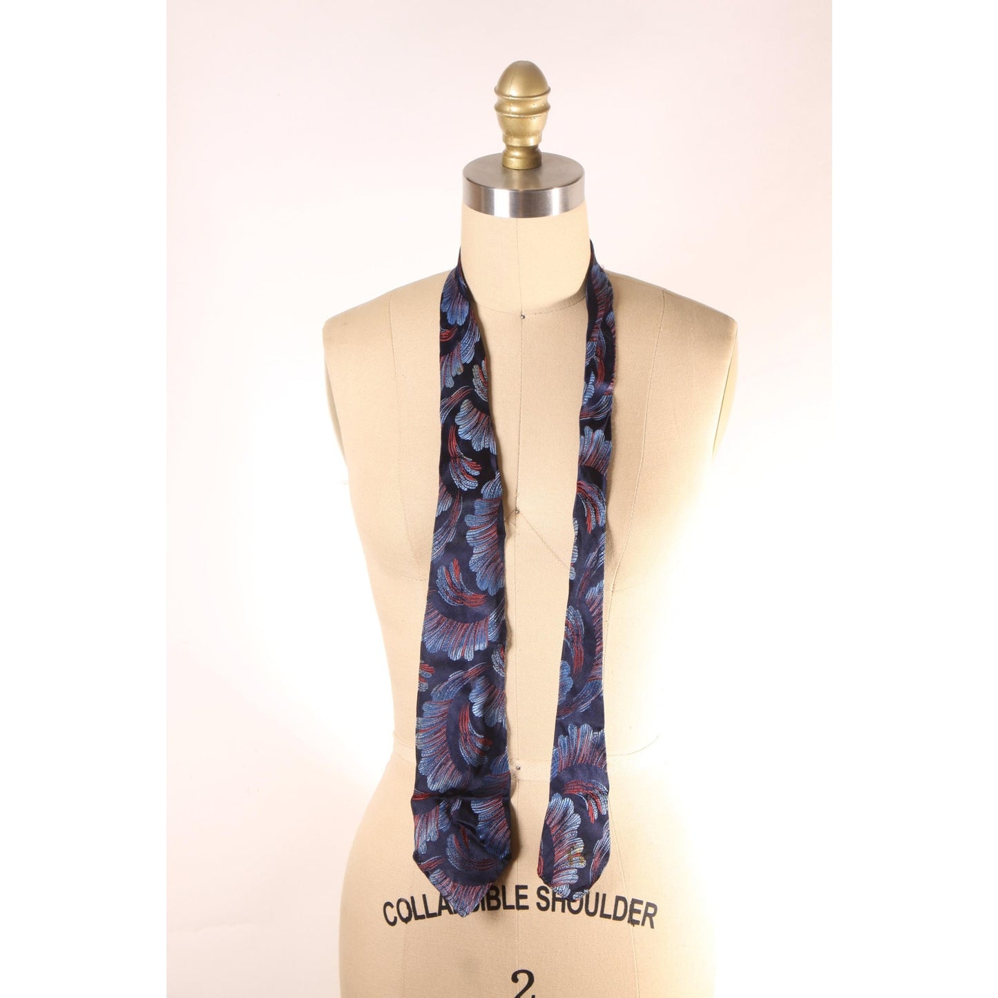 1970s Blue and Red Swirl Abstract Necktie Tie by Resisto