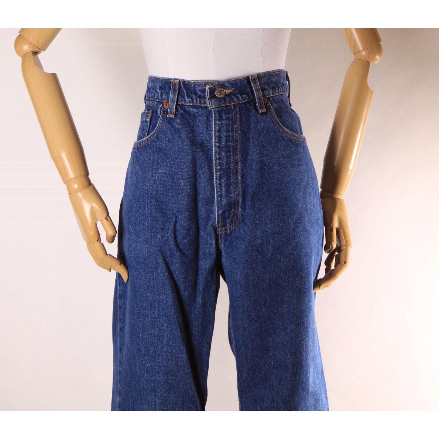 1990s Blue Denim Red Tab 517 Boot Cut Mens Jeans by Levi's- 38x32