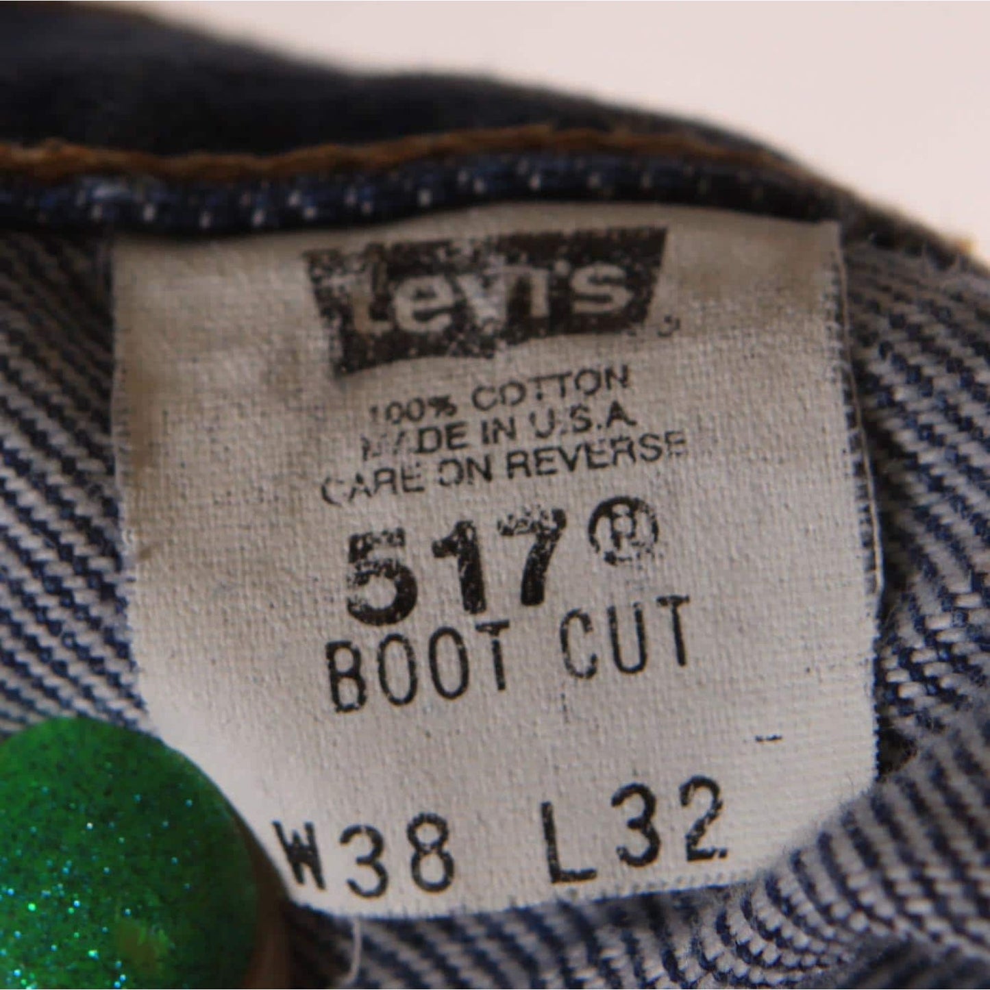 2000s Y2K Blue Denim Blank Red Tab 517 Boot Cut Mens Jeans by Levi's- 38x32
