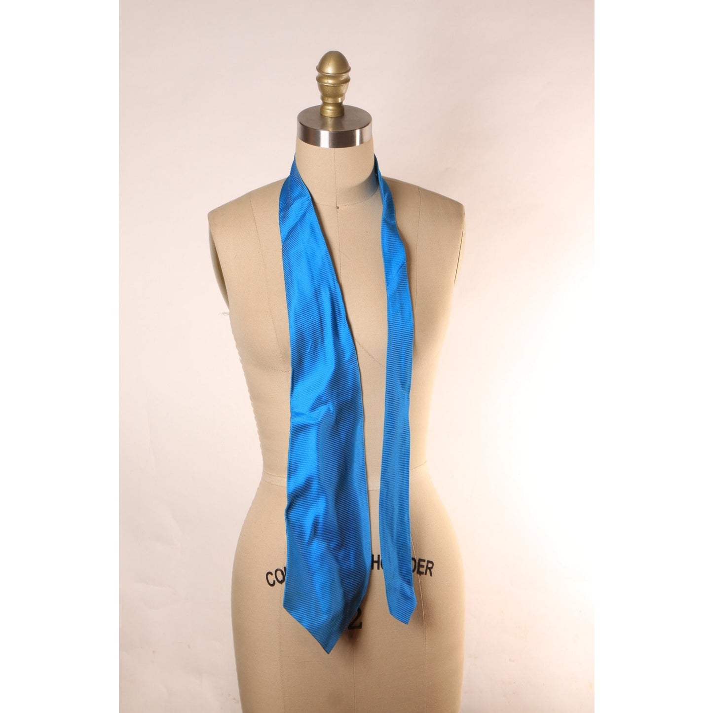 1970s Electric Blue Striped Acetate Wide Necktie Tie