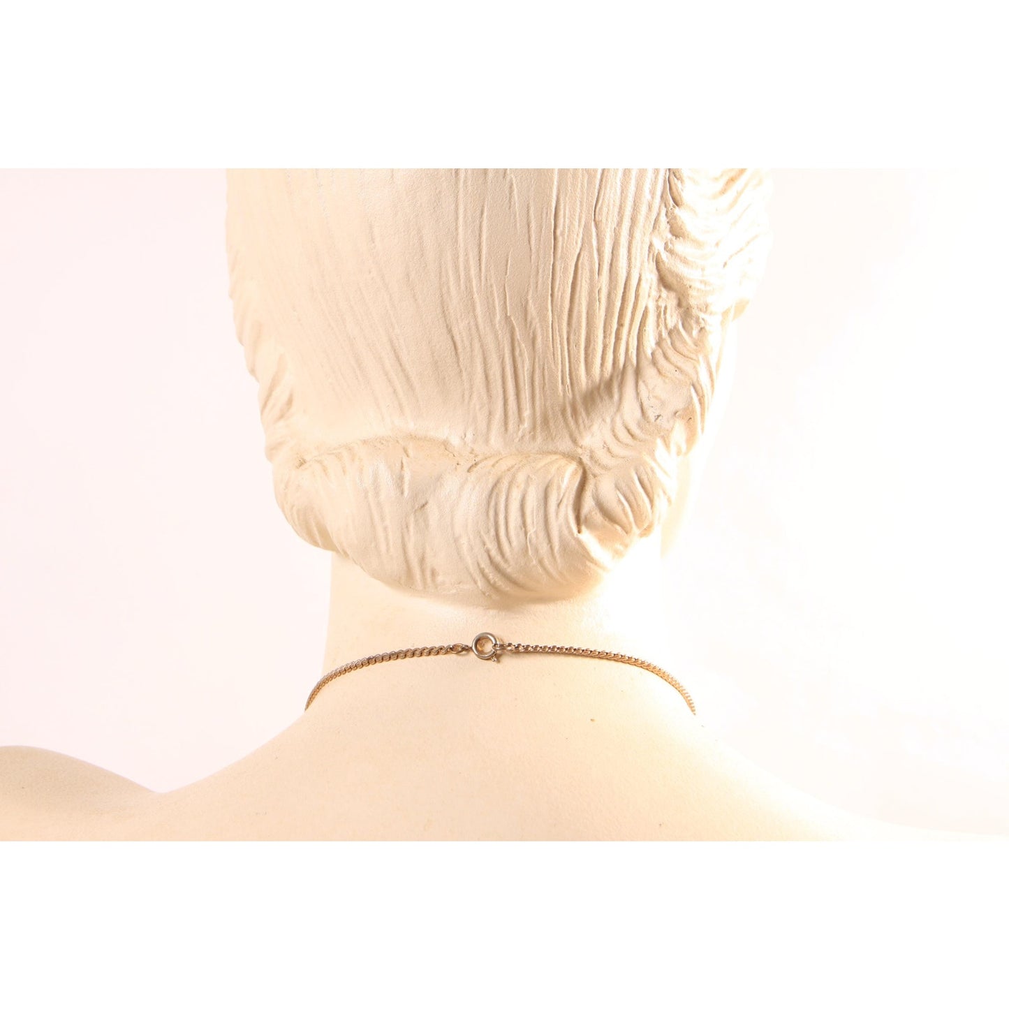 1970s Gold Tone Metal Pink and Cream Cherub Cameo Pendant Necklace