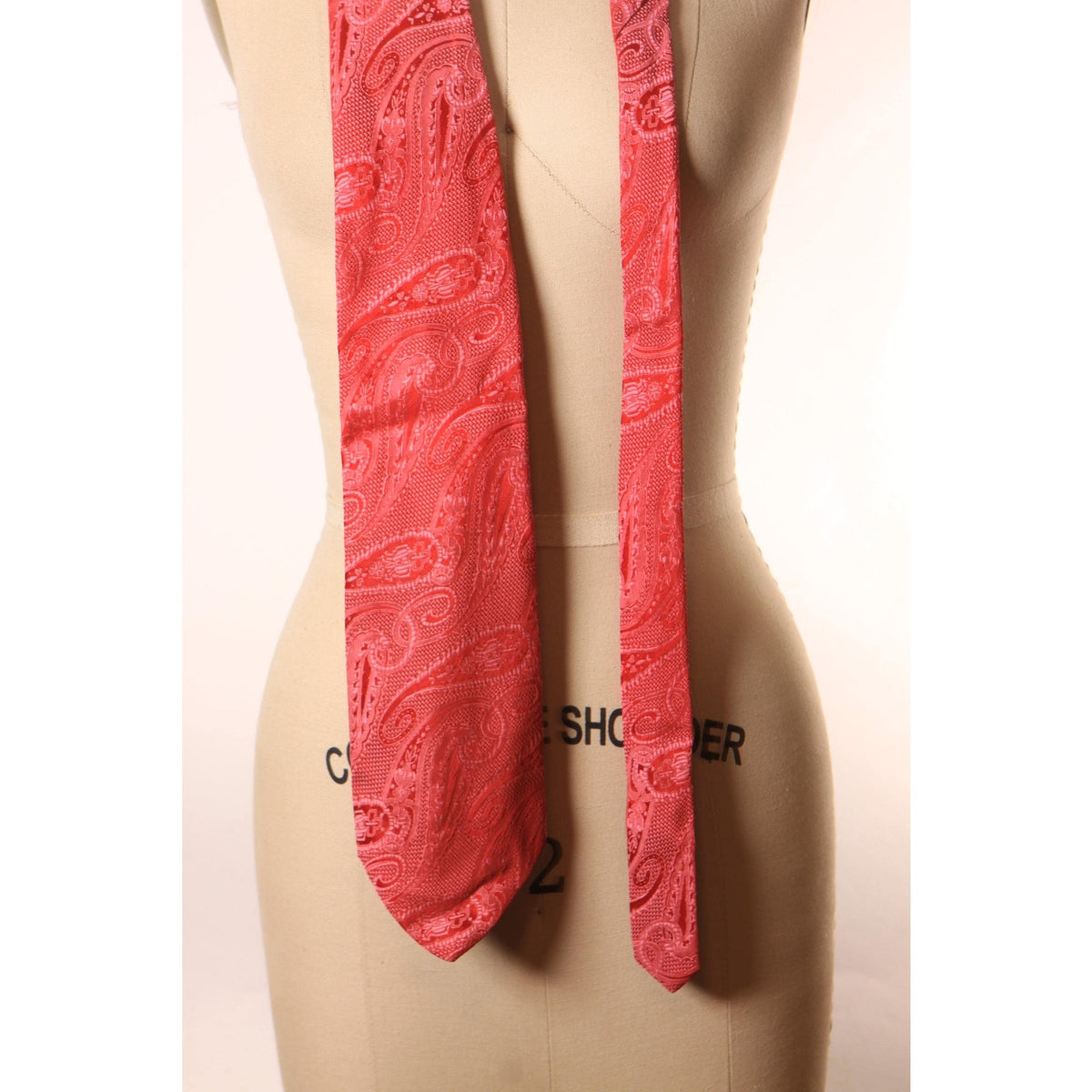 1970s Red Paisley Wide Necktie Tie by Regal